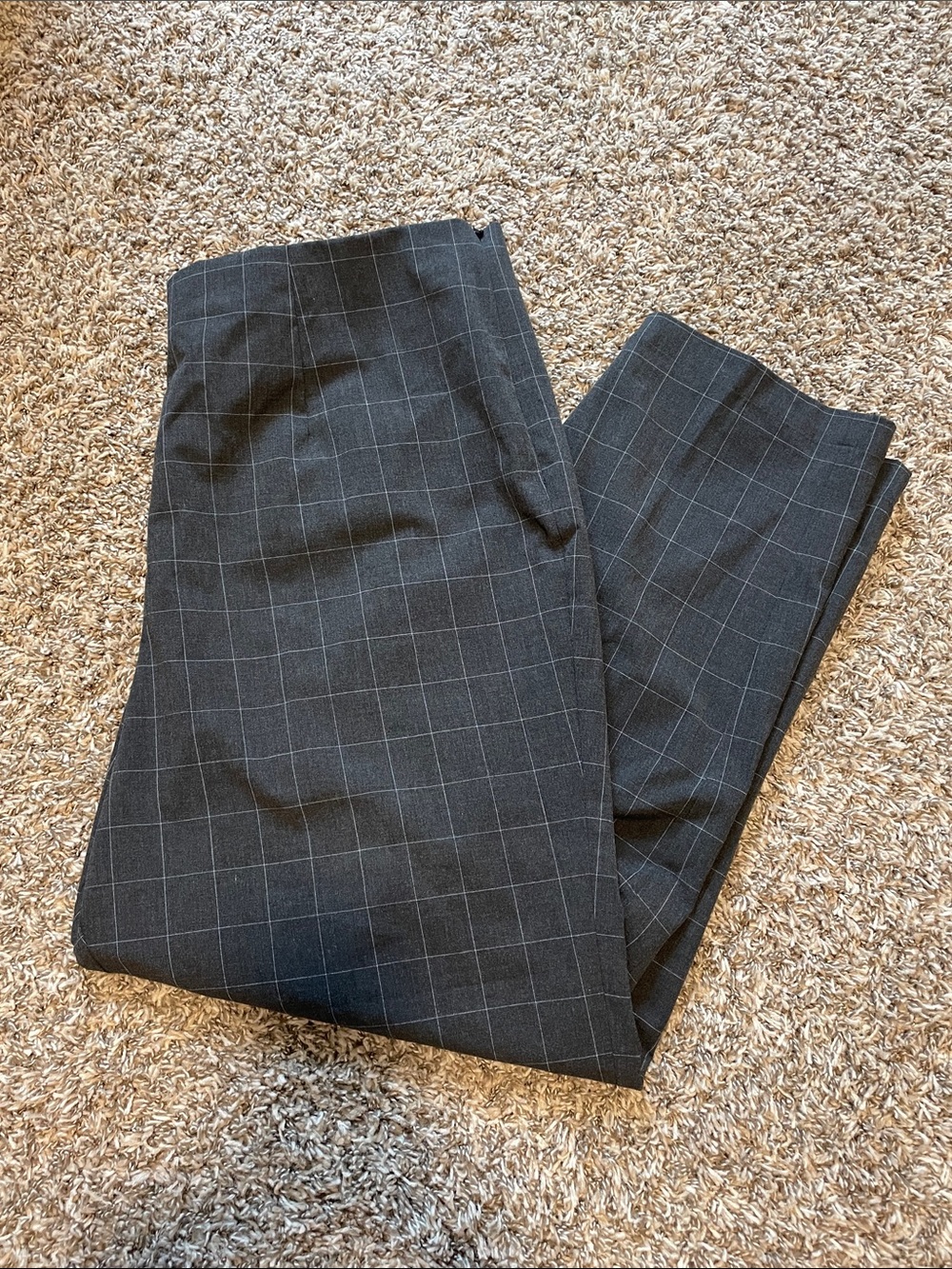 CJ Banks Gray Windowpane Ankle Dress Pants